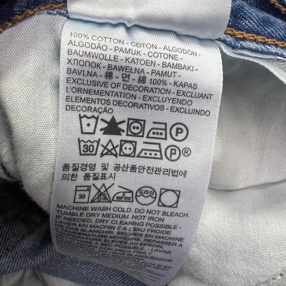 👖|•LEVI'S•| Leather Patch Rad Cool Skinny Straight Wedgie Jeans Size 27👖 - Picture 9 of 10